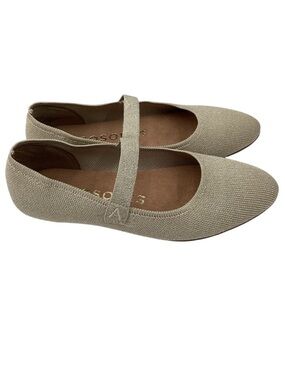 AEROSOLES Gold Metallic Knit Fabric Women's Flats